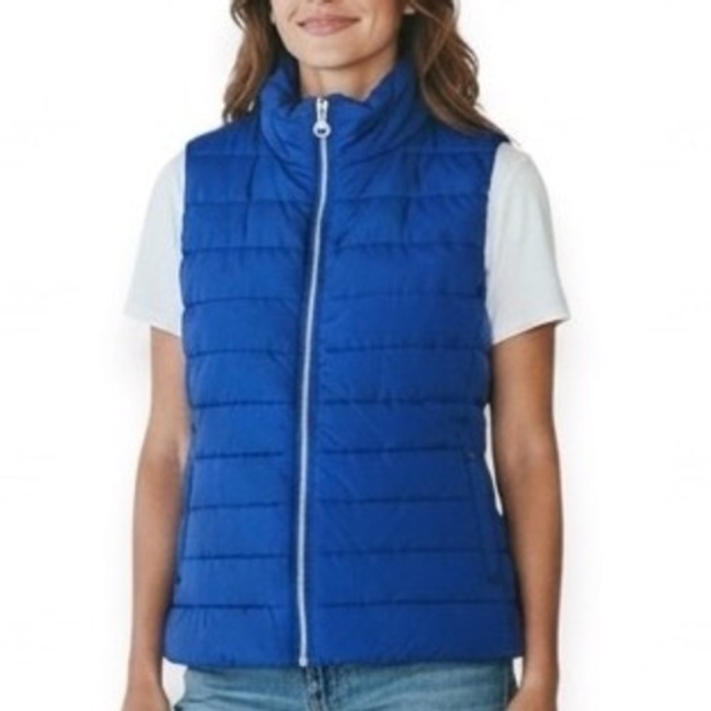 Michael Michael Kors Puffer Vest Royal Blue w/ Pockets Excellent S Women